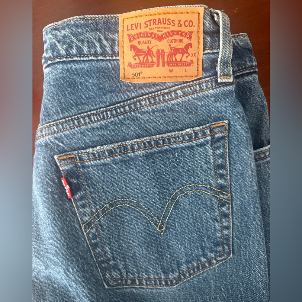 NWOT Levi's Classic straight leg  Blue Jeans with Red Tag- size 28
